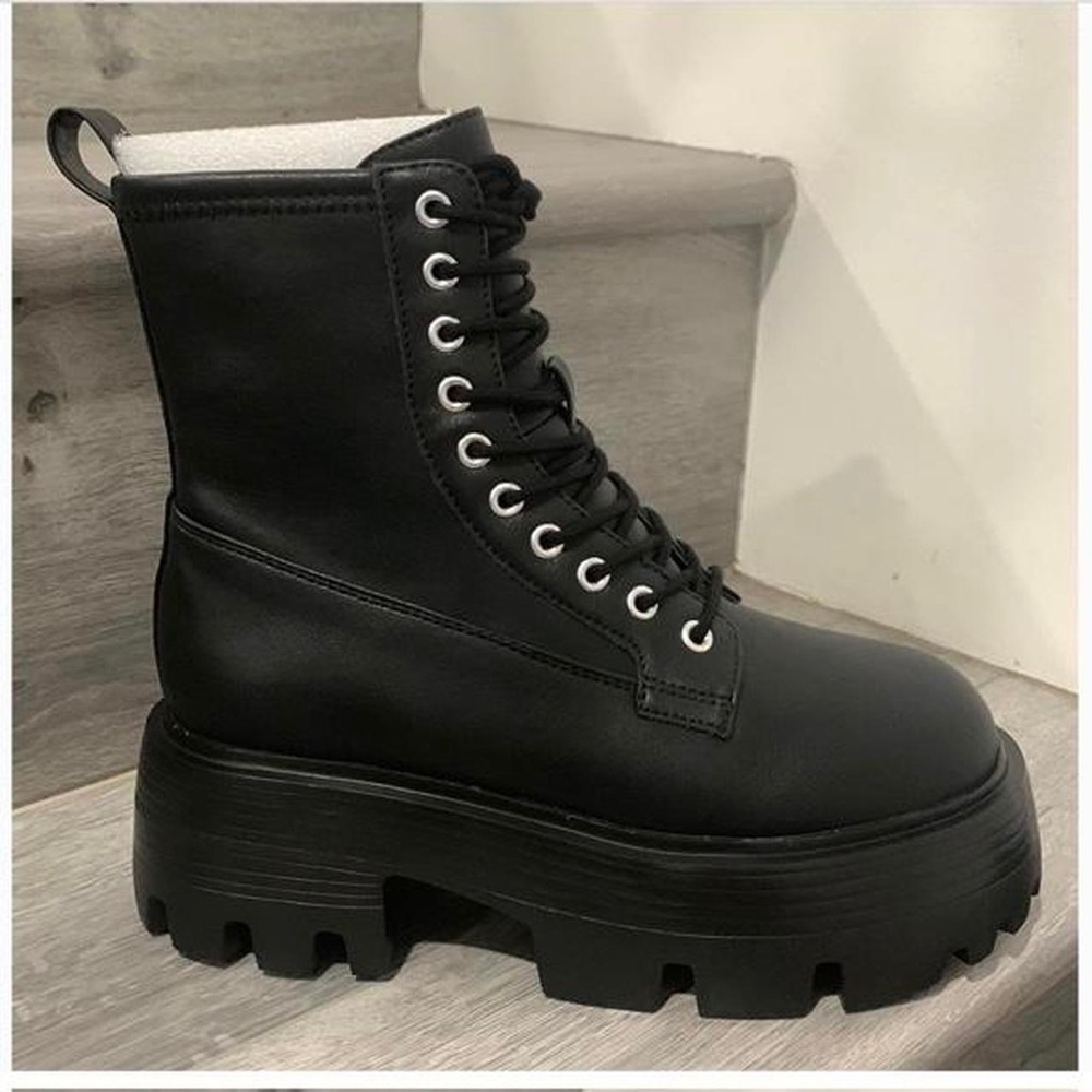 Platform heel combat boots - Picture 4 of 8